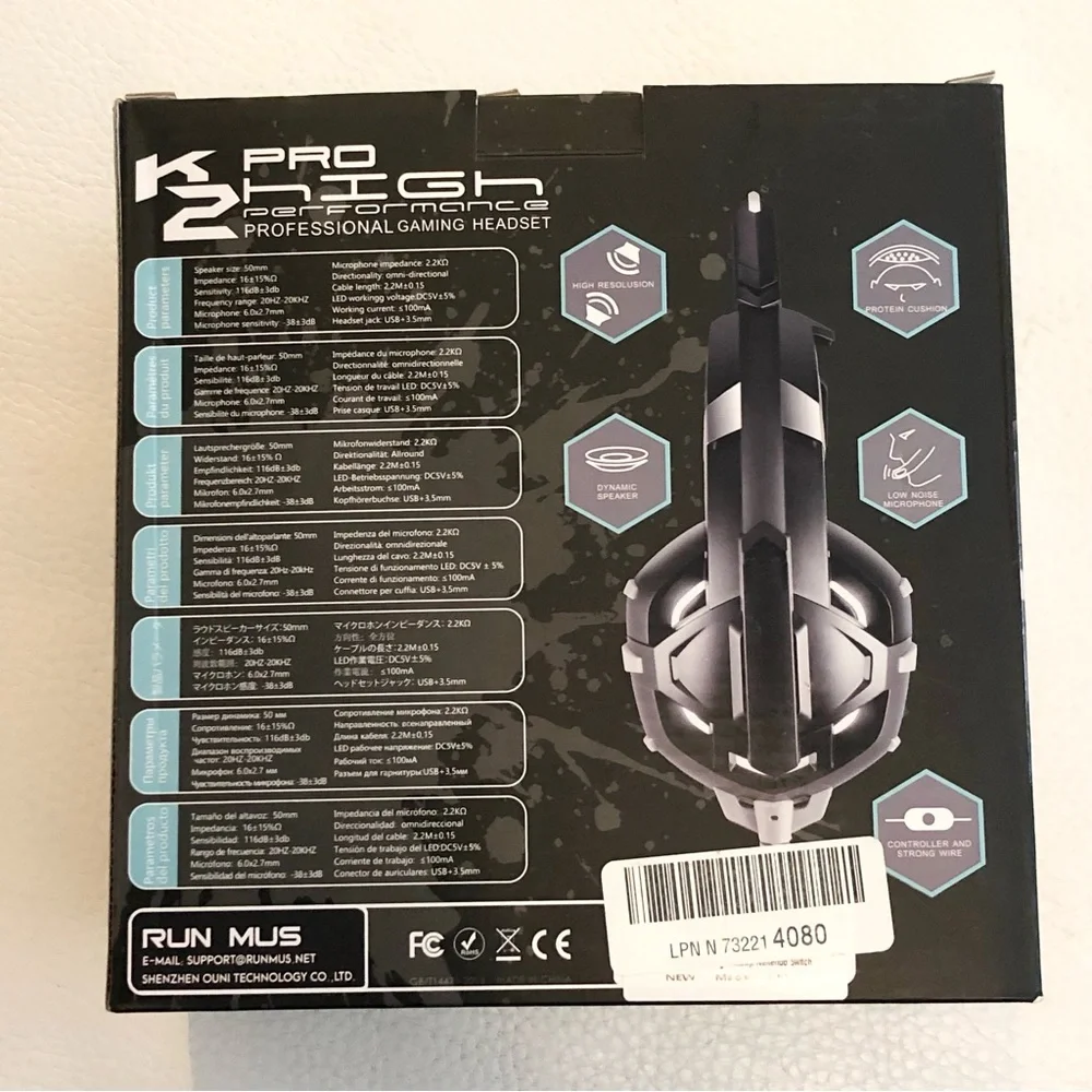 RUNMUS K2 Pro Gaming Headset